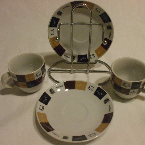 Collector's 2 Miniture Coffee Cafe Cup & Saucer - Picture 9 of 9
